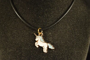 UNICORN  CHARM NECKLACE  Fashion Jewelry  BRAND NEW!  USA SELLER!! White &  Blue - Picture 1 of 5