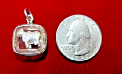 Tiny Silver Cow Ox Pendant Chinese Zodiac Miniature Animal Charm Jewelry Figure - Изображение 1 из 4