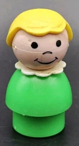 Vintage Fisher Price Little People grünes Mädchen mit blonden Haaren 1,75" Figur lose - Bild 1 von 7