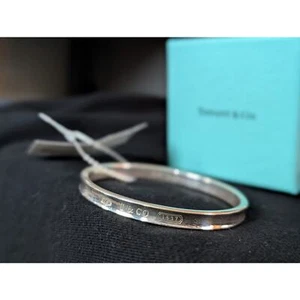 Tiffany & Co. 1837 - 7.87" Sterling Silver Oval Bangle - Gently Used - Picture 1 of 3
