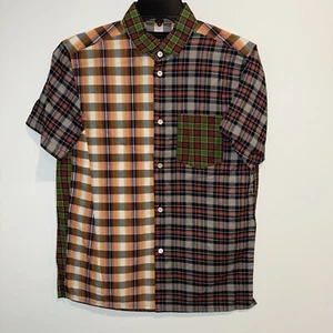 Marc by Marc Jacobs Shirt Men's XS Multicolor Patchwork Plaid Short Sleeve NWT - Picture 1 of 8