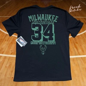 NBA Milwaukee Bucks Giannis Antetokounmpo Ultra Game Black Tee Shirt Medium - Picture 1 of 7
