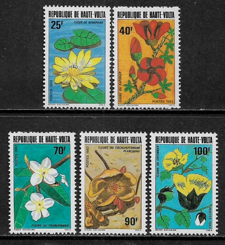 Burkina Faso #601-5 Mint Never Hinged Set - Flowers Cover