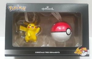 Pokemon Christmas Tree Decorative Ornaments 🔥Pikachu & Pokeball🔥 Hallmark 2020 - Picture 1 of 5