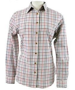Camicetta donna Viyella 80/20 salmone e blu Tattersall - Foto 1 di 3