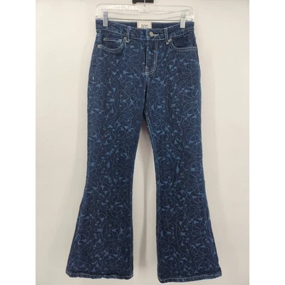 Pantalones de mezclilla acampanados de tiro bajo BDG Urban Outfitters azul estampado para mujer talla 25 Foto 1 de 4