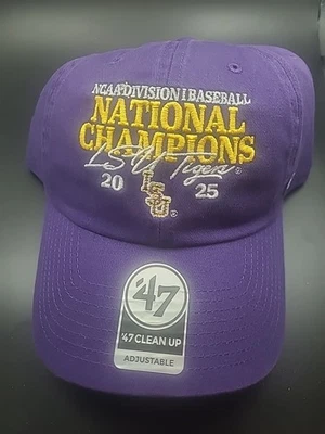 Boné ajustável LSU Tigers 47 Clean Up NCAA beisebol 2025 National Champions - Imagem 1 de 4