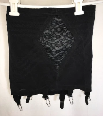 WOMEN VINTAGE RAGO Shapette Open Bottom Girdle Garters BLACK LINGERIE size S 22" - Image 1 of 4