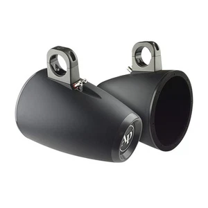 Pair of 10" Black Compact Directional Tower Speaker Enclosures Audiopipe - Picture 1 of 9