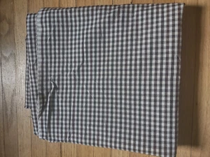 Tela de algodón a cuadros de guinga blanca y negra 2,2 yardas 45" x 82" - Imagen 1 de 3