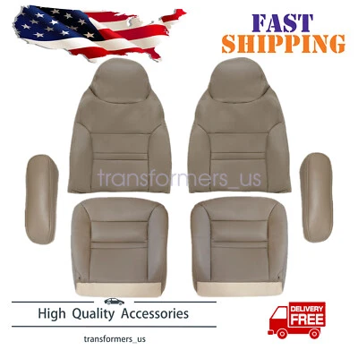 Cubierta de asiento de cuero delantera inferior y superior para Ford Excursion Limited 2000 2001 6 piezas Foto 1 de 4