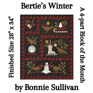 Bertie's Winter Christmas Wool/Woolies Applique COMPLETE Quilt Pattern (NOT KIT) - Picture 1 of 11