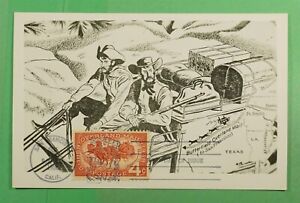 DR WHO 1958 FDC MAXIMUM CARD OVERLAND MAIL ANIV ART j31481
