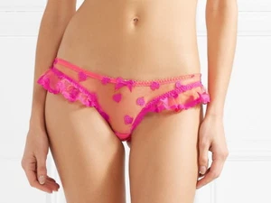 Agent Provocateur GABBY Heart Embroidery Thong in Pink/Red Size:5 XL New w/Tags - Picture 1 of 4