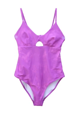 Maiô Old Navy gola V recortado peça única roxo rosa tingido de gravata grande G novo sem etiquetas - Imagem 1 de 4