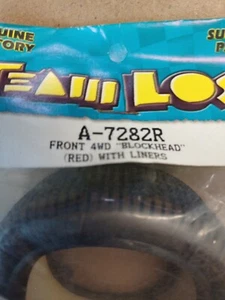 Vintage Team Losi A-7282R 2.2 4wd Front Blockhead Tires (Red) With Foam Inserts - Imagen 1 de 3