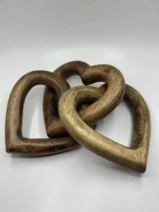 Three Wood Hearts Home Decor - Picture 1 of 11