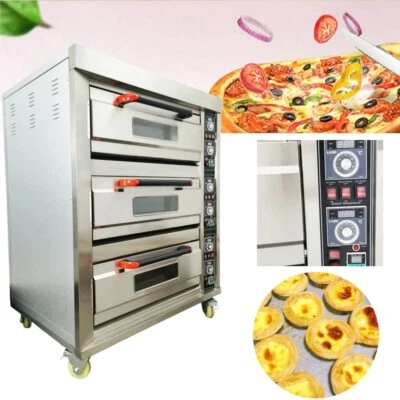 PREASION® Commercial Professional Bakery Pizza Oven 220V 2.7HP Large Electric Oven Bread