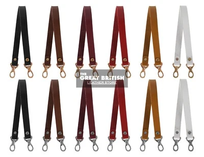 Genuine Leather Bag Handle Straps With Swivel Clasp Handbag Purse Shoulder Strap - Image 1 of 2