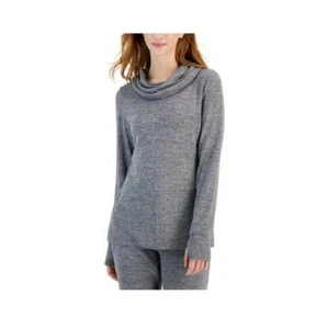 NWT ID Ideology Women's Mushy Knit Long Sleeve Cowlneck Top Gray Size L $40 A530 - Picture 1 of 1