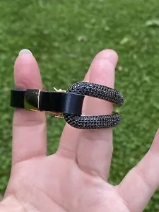 Bronzo Italia Rose Color Bronze 5.00 tcw Black Spinel & Leather Bold Bracelet - Picture 1 of 7