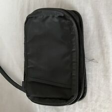 LL BEAN wristlet travel wallet LLB Black removable strap 2 zippers