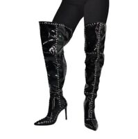 Details about   Sexy Women's Over Knee High Thigh Boots Party Stilettos Pointy Toe Shoes 44/47 L