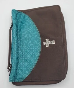 Funda Biblia Microfibra con Cruz Turquesa y Marrón 10 1/2" x 7 1/4 - Imagen 1 de 7