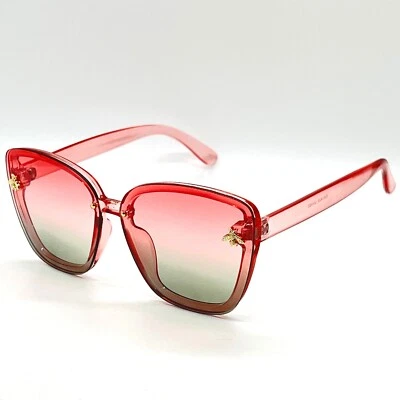 Очки солнцезащитные с пчелиным акцентом розовые омбре модные солнцезащитные очки женские - Изображение 1 из 4