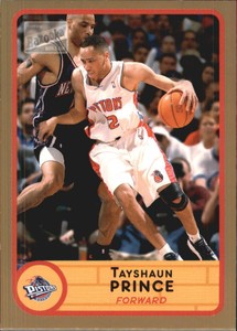 2003-04 Bazooka Parallel Detroit Pistons Baskeball Card #49 Tayshaun Prince