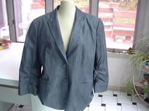 Calvin Klein Women's GREY Career WORK WEAR  Blazer Jacket  SIZE LARGE COTTON  - Picture 1 of 8