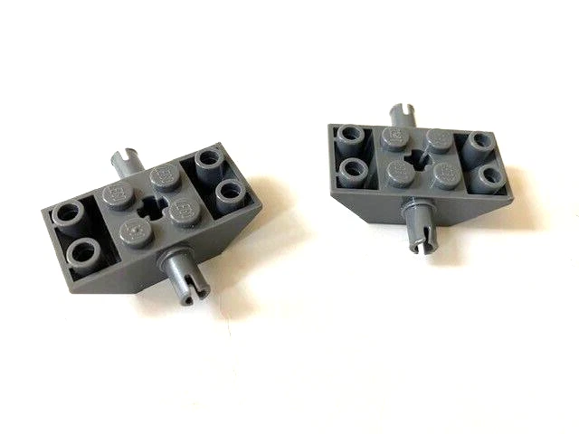 LEGO Parts: Sloped Inverted Axle w/ Pins, Part# 30390, Dark Bl Gray, 1 Set - Image 1 of 1