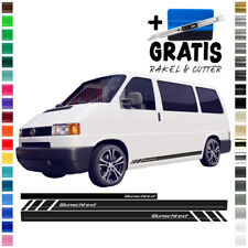 Bus Seiten-Streifen Aufkleber-Set komp. mit VW T4 Motiv: Racing Wunschtext