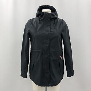 Hunter Black Raincoat Waterproof Jacket Size XS Hooded Outerwear Women's 204726