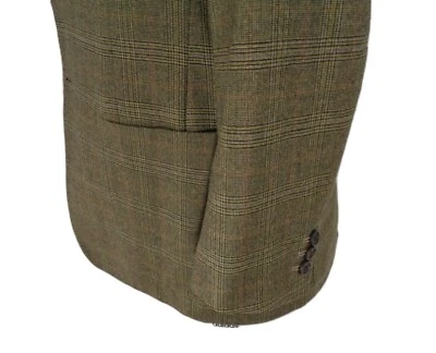 40R Men's Glen Plaid Sport Coat Prada Wool Cashmere Unstructured Summer Season - Image 1 of 4