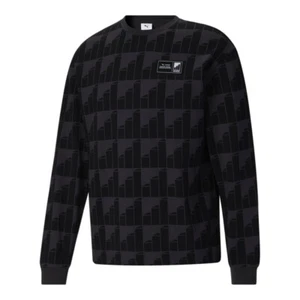 PUMA Cordae Crew Neck Long Sleeve T-Shirt Mens Black Casual Tops 53887975 - Picture 1 of 2