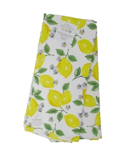 Kitchen Towels Set of 2 dish hand Lemons And Flowers on white - Picture 1 of 3