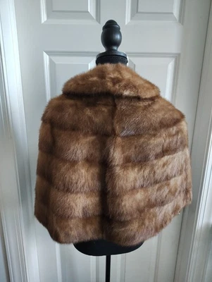 Шаль норковая 100% норковая коричневая один размер винтажная  - Изображение 1 из 4