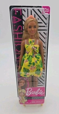 芭比时尚娃娃 #126 热带礼服金发曲线身体新品 — 第 1/2 张图片