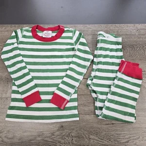 Hanna Andersson Pajama Set Size 110 (5) Striped Christmas Organic Cotton PJ - Picture 1 of 6