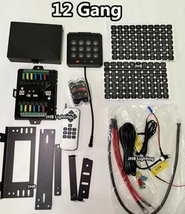JHB 12 Gang 80A RGB Car trucks LED Lights Remote Switch Panel Relay System Kit - Picture 1 of 8