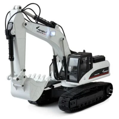 Amewi 22415 Bagger Vollmetall 1:14 weiß 2,4GHz 23 Kanäle 2x Schaufel inkl. Akku - Bild 1 von 4
