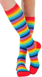 Women's Single Pair of Knee High Socks with Colorful Stripes & Patterns - Bri... - Picture 1 of 6