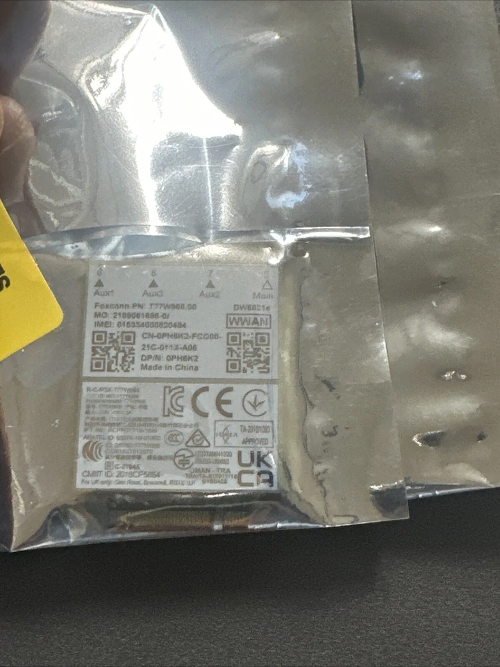 New Unlock Dell Latitude 5420 5424 7424 T77W968 DW5821e Snapdragon X20 LTE PH6K2 - Image 1 of 2