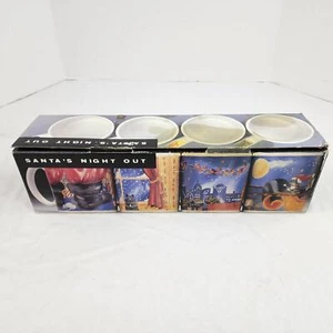 Cypress Point Trading Santa's Night Out Mug Set of 4 - 8 oz, New in Box, 1995 - Picture 1 of 16