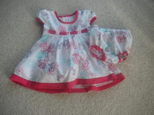 BABY GIRLS PUMPKIN PATCH DRESS KNICKERS SET OUTFIT SIZE 6-12 MONTHS GUC - Picture 1 of 8