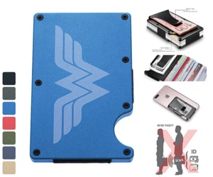 Billetera Wonder Woman mini RFID de aluminio con clip para dinero soporte para tarjetas de crédito - Imagen 1 de 19