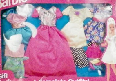 Pacote de presente Barbie moda Mattel 68073-83 perfeito estado na caixa NRFB 6 roupas 1996 #2 - Imagem 1 de 4