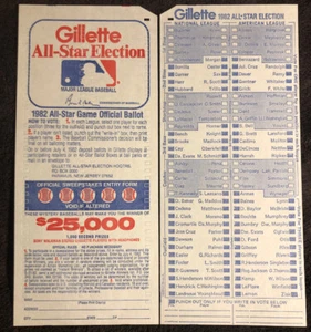 Juego de béisbol MLB 1982 All-Star boleta sin usar - Imagen 1 de 1