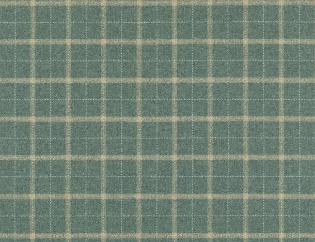Mulberry Lee Jofa Wool Check Plaid Uphol Fabric- Bowmont Teal 0.65 yds FD806.R11 - Image 1 of 1